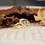 Unique Twisted and Entwined 3-Prong, Heart-Shaped Cut Black Rutilated Quartz Engagement Ring - Additional view