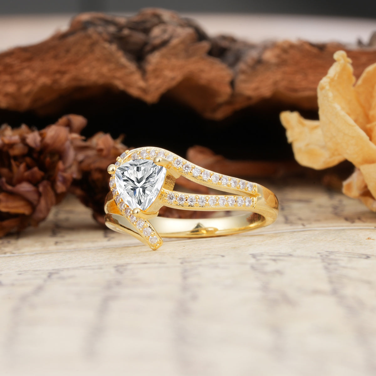 Unique Twisted and Entwined 3-Prong, Heart-Shaped Cut Lab Diamond Engagement Ring - Additional view