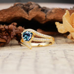 Unique Twisted and Entwined 3-Prong, Heart-Shaped Cut Alexandrite Engagement Ring - Additional view