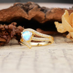 Unique Twisted and Entwined 3-Prong, Heart-Shaped Cut Moonstone Engagement Ring - Additional view