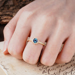Vintage-Style Pavé Floral-Shaped 4-Prong Round-Cut Alexandrite Engagement Ring - Additional view