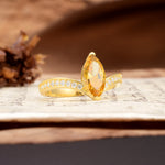 Unique Classic 2-Prong Marquise Cut Citrine Engagement Ring - Additional view