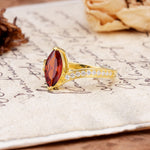 Unique Classic 2-Prong Marquise Cut Garnet Engagement Ring - Additional view