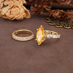 Luxurious Vintage 6-Prong Marquise Cut Citrine Couple Rings - Additional view