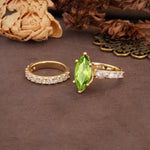 Luxurious Vintage 6-Prong Marquise Cut Peridot Couple Rings - Additional view