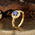 Classic Vintage Six-Prong Round-Cut Tanzanite Engagement Ring - Additional view