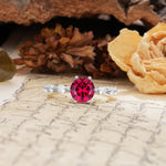 Unique 6-Prong Round Cut Ruby Engagement Ring - Additional view