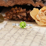 Unique 6-Prong Round Cut Peridot Engagement Ring - Additional view