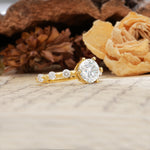 Unique 6-Prong Round Cut Moissanite Engagement Ring - Additional view
