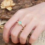 Unique 6-Prong Round Cut Fire Opal Engagement Ring - Additional view