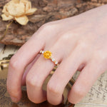 Unique 6-Prong Round Cut Citrine Engagement Ring - Additional view