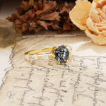 Unique 6-Prong Round Cut Black Rutilated Quartz Engagement Ring - Additional view
