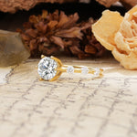 Unique 6-Prong Round Cut Lab Diamond Engagement Ring - Additional view