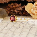 Unique 6-Prong Round Cut Garnet Engagement Ring - Additional view