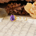 Unique 6-Prong Round Cut Amethyst Engagement Ring - Additional view