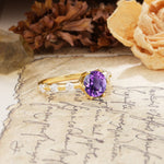 Unique 6-Prong Round Cut Amethyst Engagement Ring - Additional view