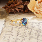 Unique 6-Prong Round Cut Alexandrite Engagement Ring - Additional view