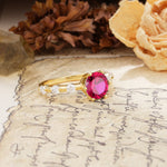 Unique 6-Prong Round Cut Ruby Engagement Ring - Additional view