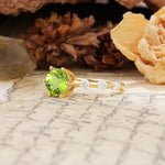 Unique 6-Prong Round Cut Peridot Engagement Ring - Additional view