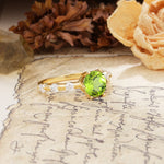 Unique 6-Prong Round Cut Peridot Engagement Ring - Additional view