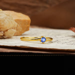 Classic and Minimalist 4-Prong Round-Cut Three-Stone Sapphire Engagement Ring - Additional view