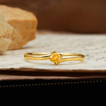 Classic and Minimalist 4-Prong Round-Cut Three-Stone Citrine Engagement Ring - Additional view