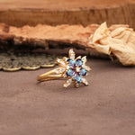 Unique and Luxurious Floral Design 4-Prong Pear Cut Alexandrite Engagement Ring - Additional view