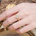 Classic Luxury 6-Prong Marquise Cut Three Stone Moissanite Engagement Ring - Additional view