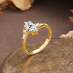 Classic Luxury 6-Prong Marquise Cut Three Stone Lab Diamond Engagement Ring - Additional view