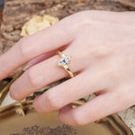 Classic Luxury 6-Prong Marquise Cut Three Stone Lab Diamond Engagement Ring - Additional view