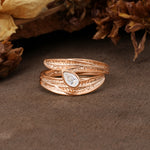 Nature-Inspired Inset Pear Cut Moissanite Engagement Ring - Additional view