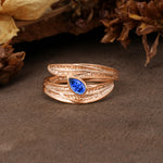 Nature-Inspired Inset Pear Cut Sapphire Engagement Ring - Additional view