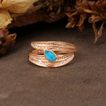 Nature-Inspired Inset Pear Cut Turquoise Engagement Ring - Additional view