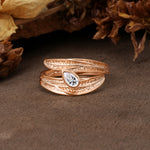 Nature-Inspired Inset Pear Cut Lab Diamond Engagement Ring - Additional view