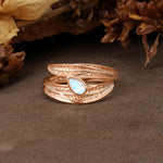 Nature-Inspired Inset Pear Cut Moonstone Engagement Ring - Additional view