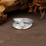 Nature-Inspired Inset Pear Cut Fire Opal Engagement Ring - Additional view