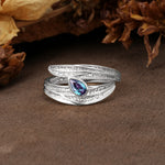 Nature-Inspired Inset Pear Cut Alexandrite Engagement Ring - Additional view