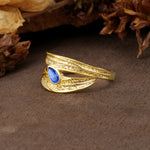 Nature-Inspired Inset Pear Cut Sapphire Engagement Ring - Additional view