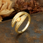 Nature-Inspired Inset Pear Cut Citrine Engagement Ring - Additional view