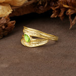 Nature-Inspired Inset Pear Cut Peridot Engagement Ring - Additional view