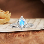 Vintage Classic 3-Prong Pear Cut Moonstone Engagement Ring - Additional view