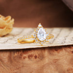 Vintage Classic 3-Prong Pear Cut Moissanite Engagement Ring - Additional view