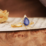 Vintage Classic 3-Prong Pear Cut Tanzanite Engagement Ring - Additional view