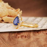 Vintage Classic 3-Prong Pear Cut Tanzanite Engagement Ring - Additional view