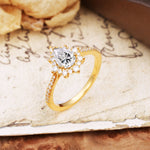 Vintage Classic 3-Prong Pear Cut Lab Diamond Engagement Ring - Additional view