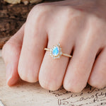 Vintage Classic 3-Prong Pear Cut Moonstone Engagement Ring - Additional view