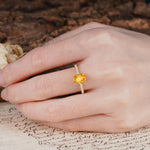 Luxurious and Unique 4-Prong Oval-Cut Citrine Engagement Ring with Pavé Accents - Additional view