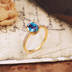 Luxurious and Unique 4-Prong Oval-Cut Alexandrite Engagement Ring with Pavé Accents - Additional view