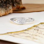 Classic Luxurious Vintage Devil's Eye 4-Prong Round Cut Moissanite Engagement Ring - Additional view