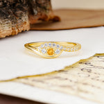 Classic Luxurious Vintage Devil's Eye 4-Prong Round Cut Citrine Engagement Ring - Additional view